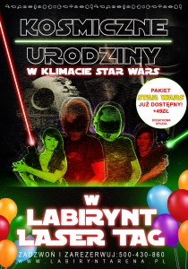 Urodziny dla dzieci Star Wars 2016 - Labirynt Laser Tag Szczecin - przod
